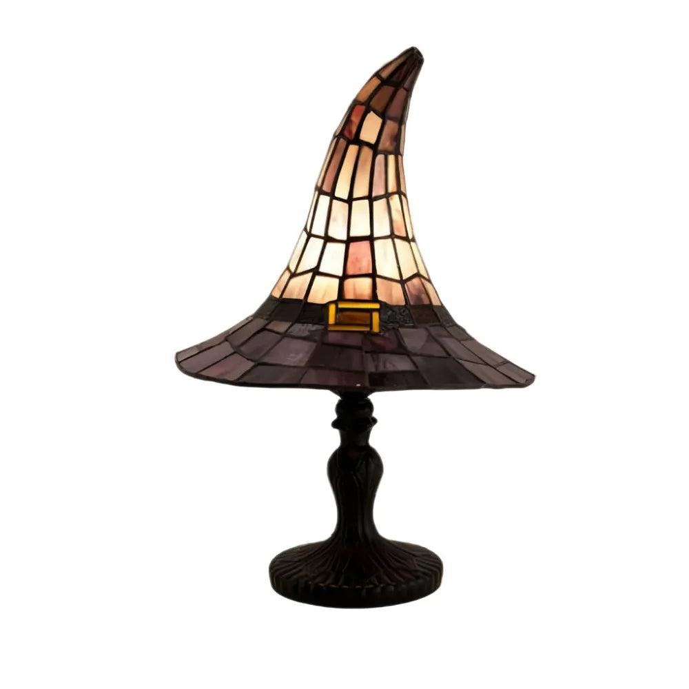 Glas-in-Lood Heksenhoed Lamp – Betoverende Sfeerverlichting