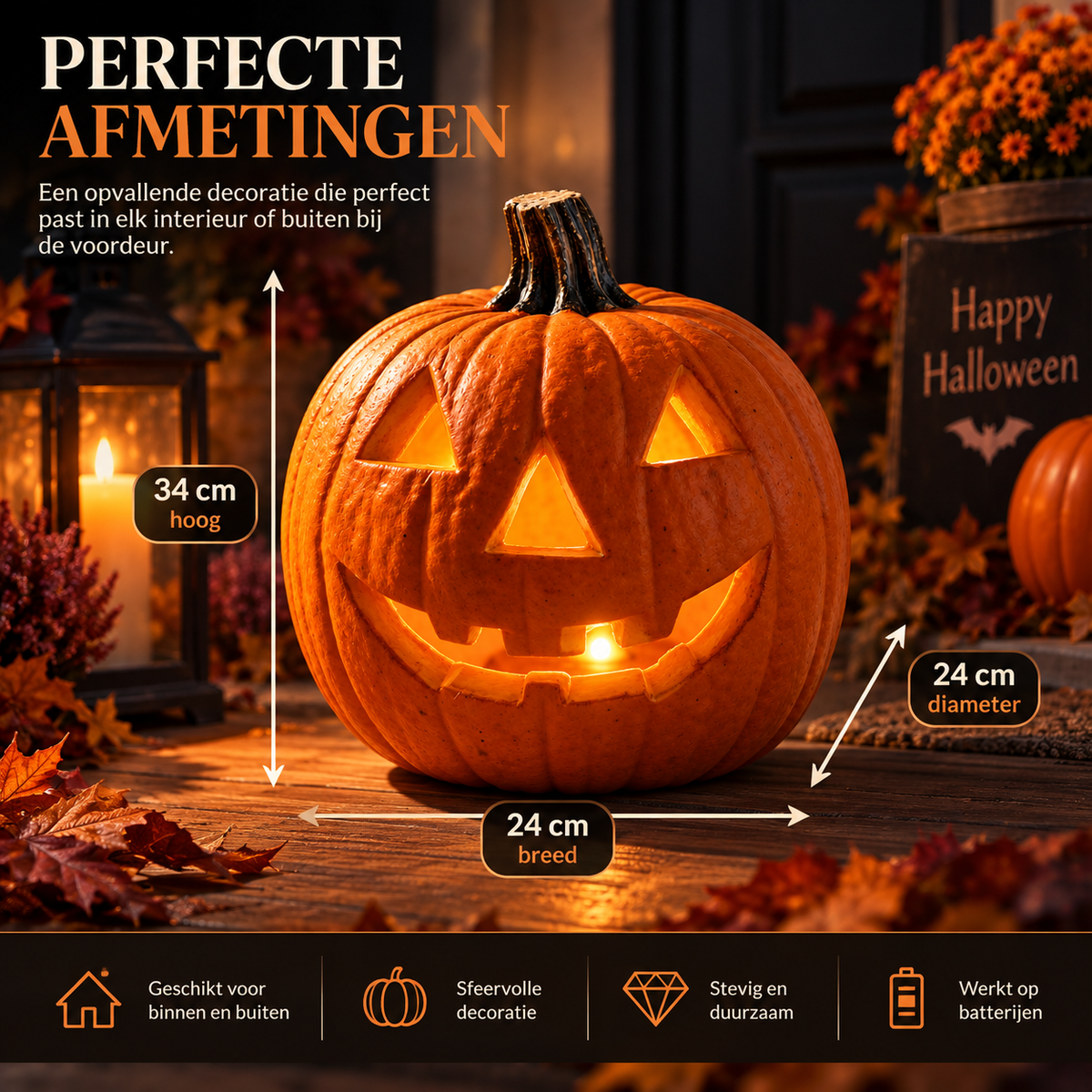 Lichtgevende Halloween Pompoen – Sfeervolle Halloween Decoratie