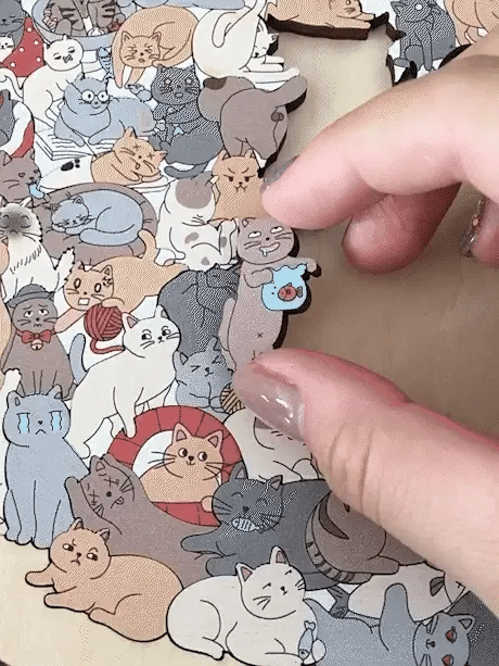 Ontspannende Kattenpuzzel – 135 Unieke Stukjes in Zachte Kleuren