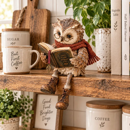 Uil met Boek Beeldje – Sfeervolle Decoratie voor je Leeshoek