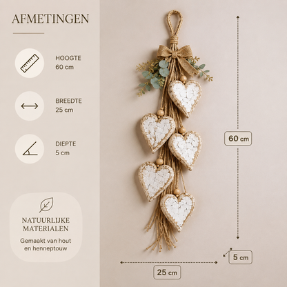 Houten Harten Decoratie – Rustieke en Sfeervolle Wanddecoratie