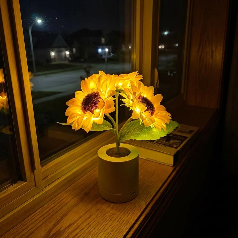 Zonnebloem Tafellamp met Touchbediening – Dimbare Sfeerverlichting