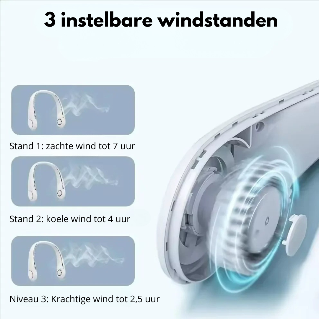 Handsfree Nekventilator – Verkoeling Zonder Je Handen Te Gebruiken