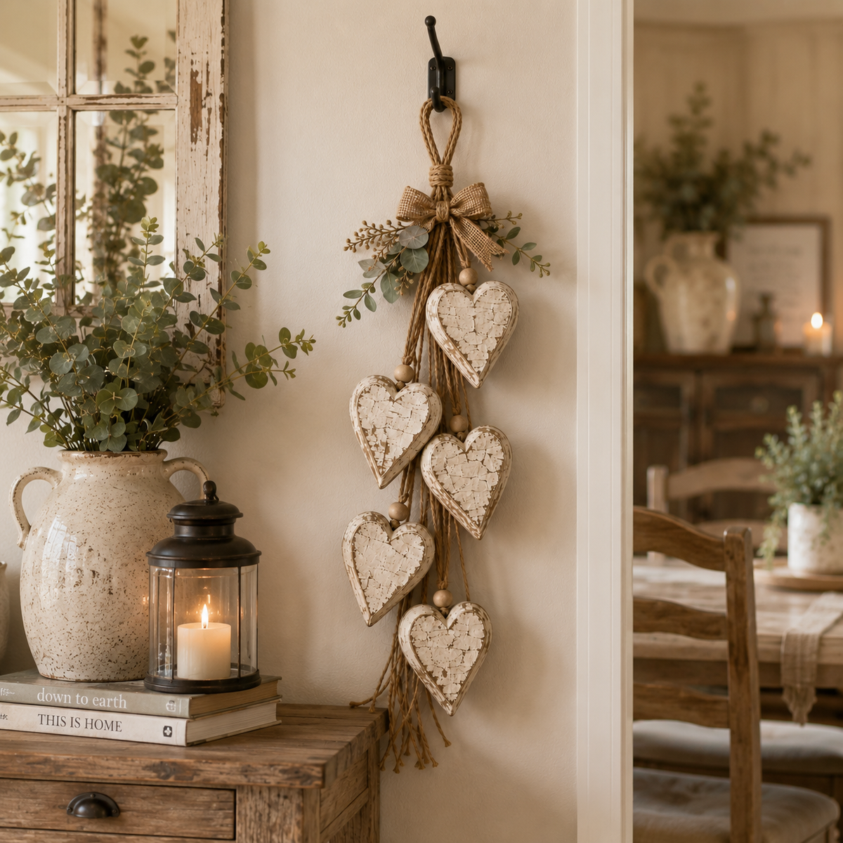 Houten Harten Decoratie – Rustieke en Sfeervolle Wanddecoratie