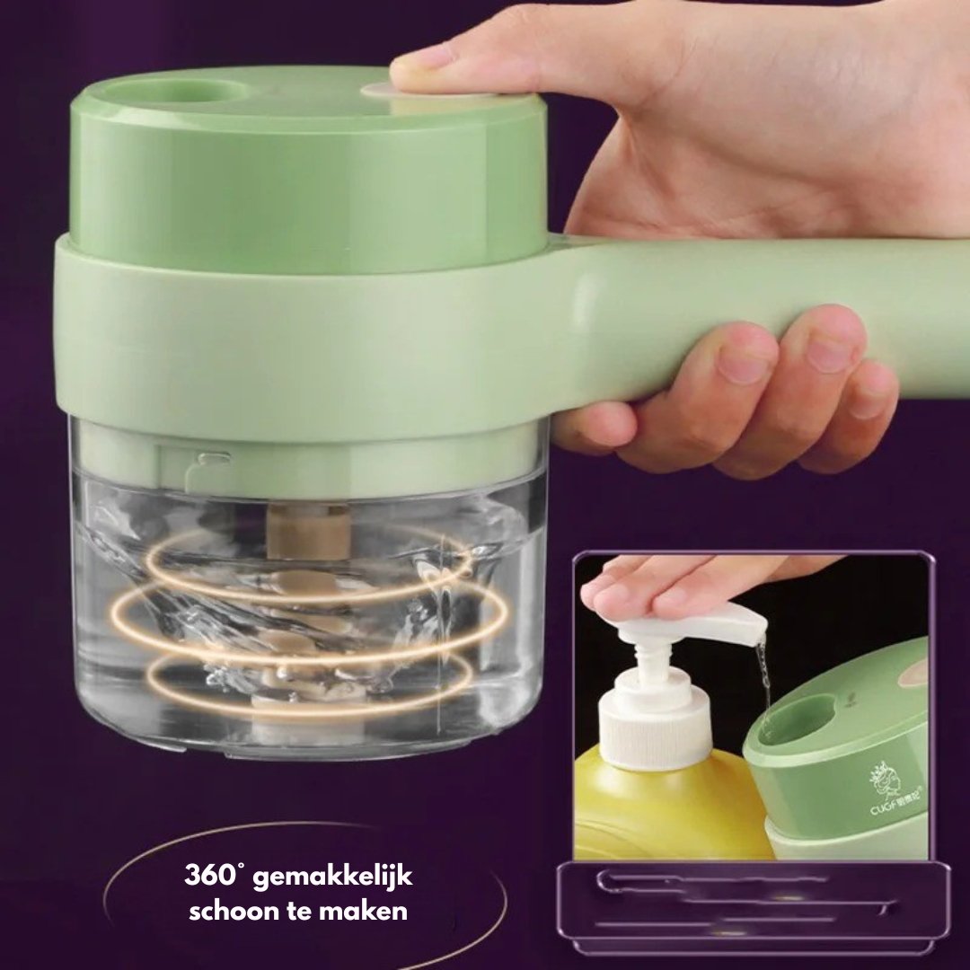 Draagbare Elektrische 3-in-1 Groentehakker – Hak, Snijd & Maal