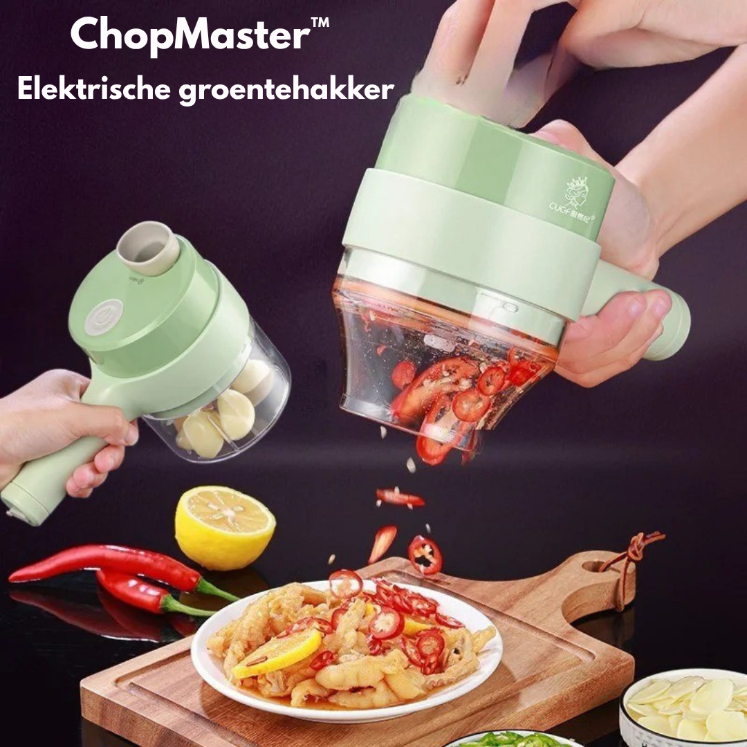Draagbare Elektrische 3-in-1 Groentehakker – Hak, Snijd & Maal
