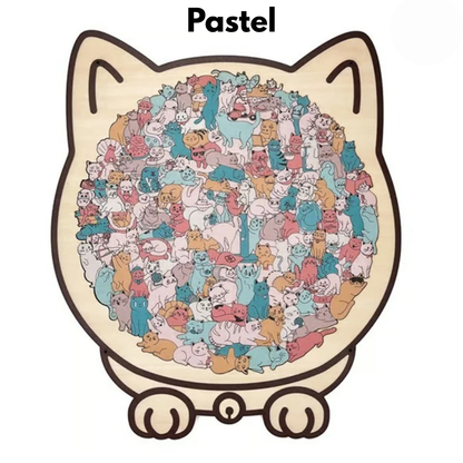 Ontspannende Kattenpuzzel – 135 Unieke Stukjes in Zachte Kleuren