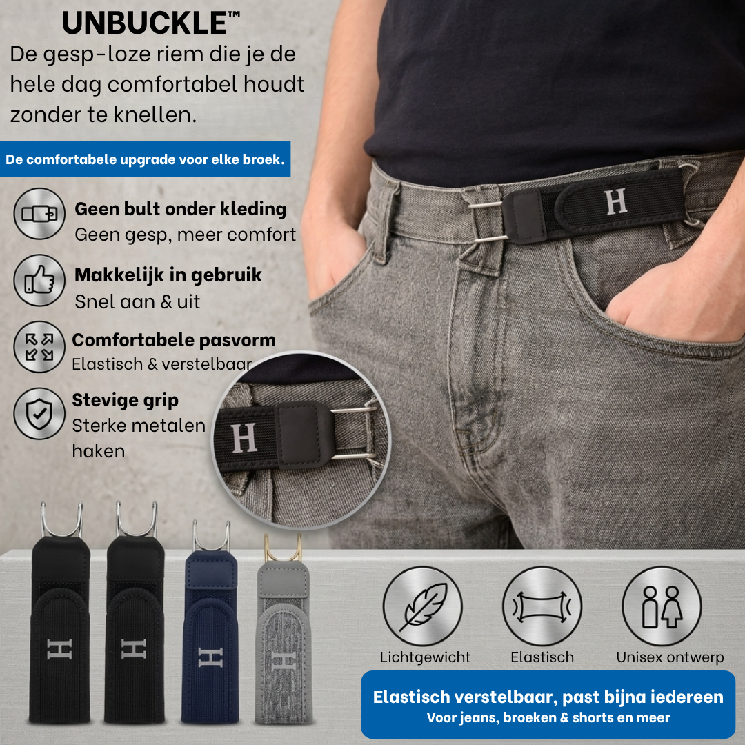 Unbuckle™ – De Slimme Riem Zonder Gesp