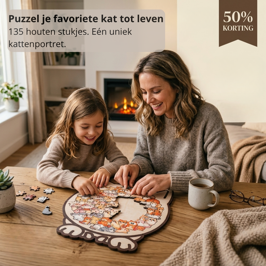 Ontspannende Kattenpuzzel – 135 Unieke Stukjes in Zachte Kleuren