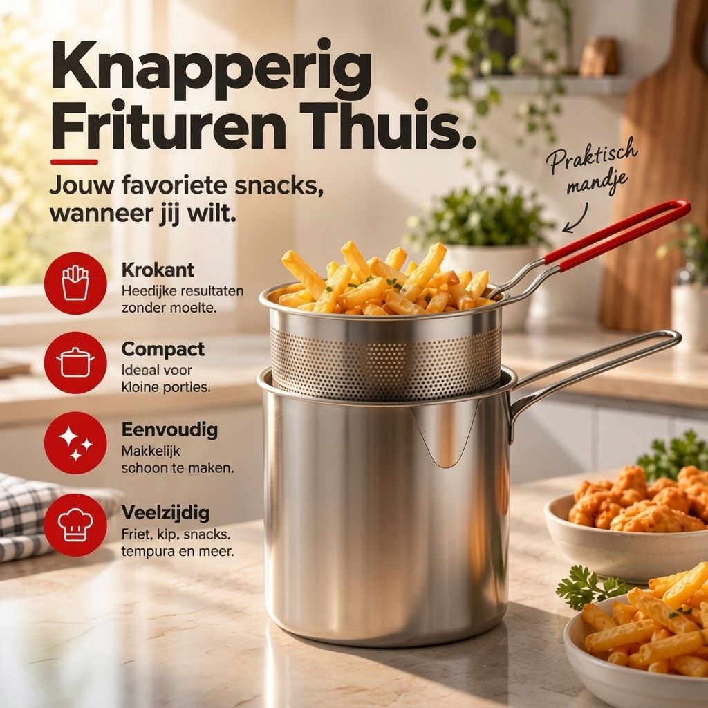 RVS Frituurpan met Mandje – Knapperig Frituren Thuis