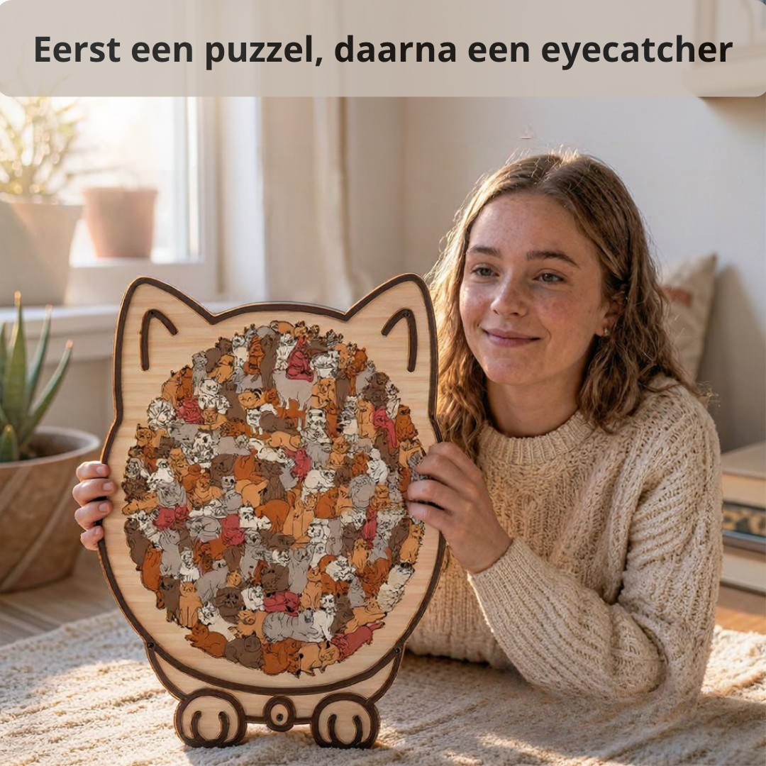 Ontspannende Kattenpuzzel – 135 Unieke Stukjes in Zachte Kleuren