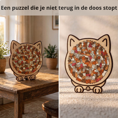 Ontspannende Kattenpuzzel – 135 Unieke Stukjes in Zachte Kleuren