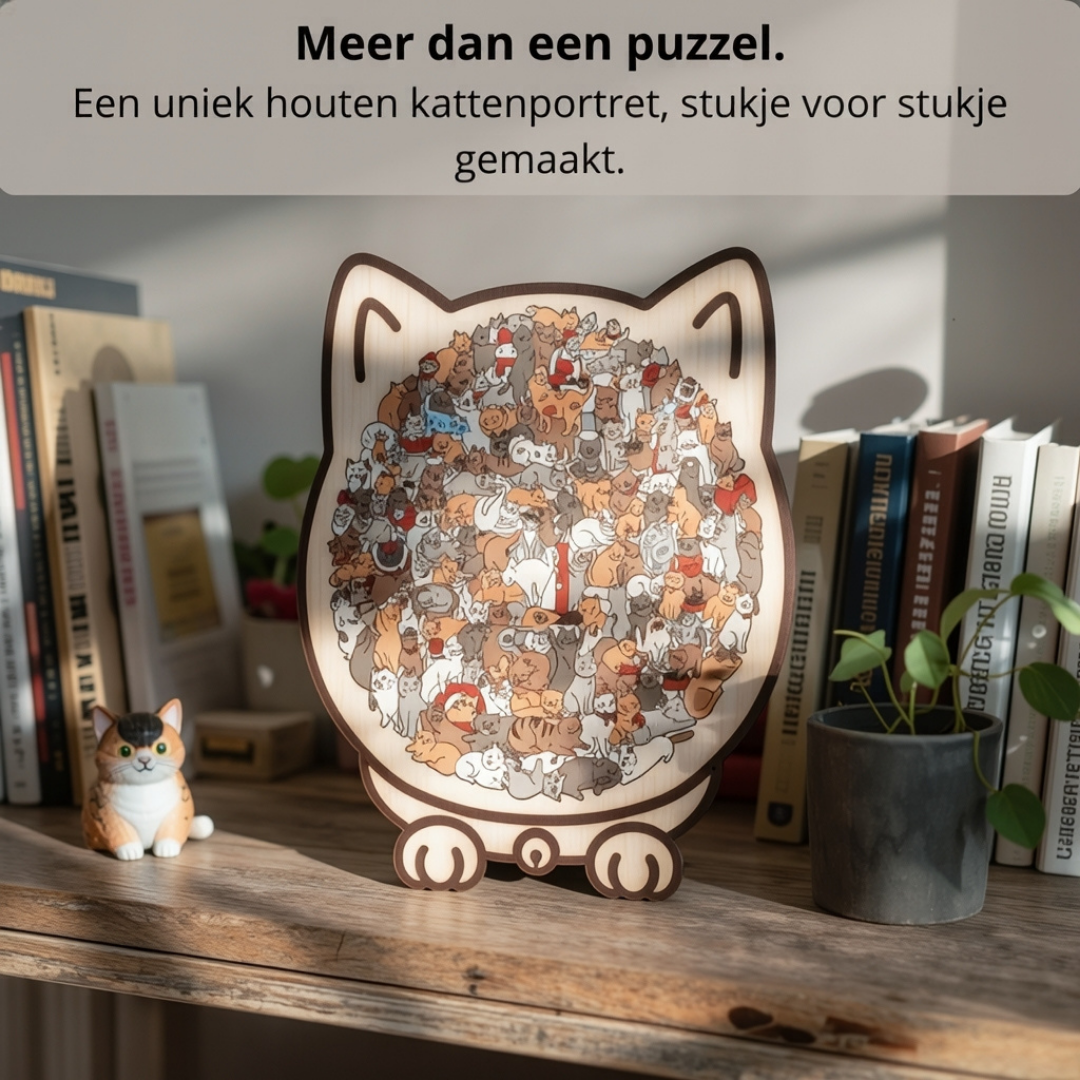 Ontspannende Kattenpuzzel – 135 Unieke Stukjes in Zachte Kleuren