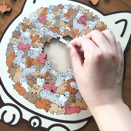 Ontspannende Kattenpuzzel – 135 Unieke Stukjes in Zachte Kleuren