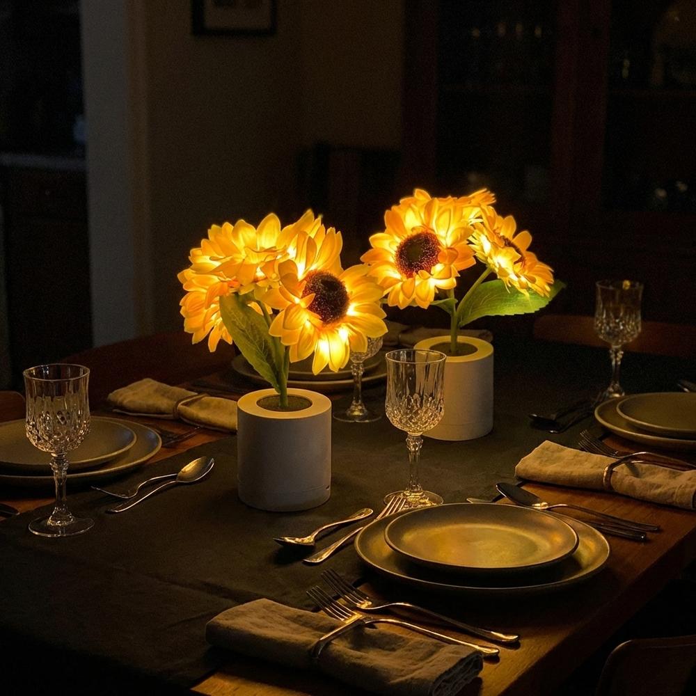 Zonnebloem Tafellamp met Touchbediening – Dimbare Sfeerverlichting