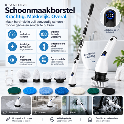 Draadloze Spin Scrubber – Elektrische Schoonmaakborstel