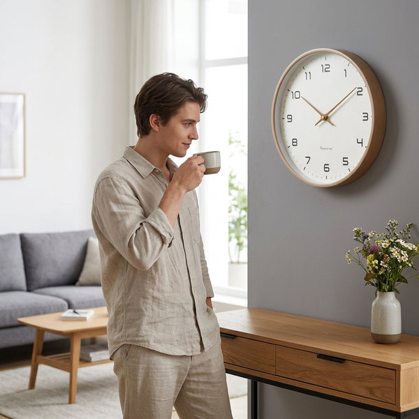 Houten Wandklok – Met Stil Uurwerk voor een Rustige Ruimte