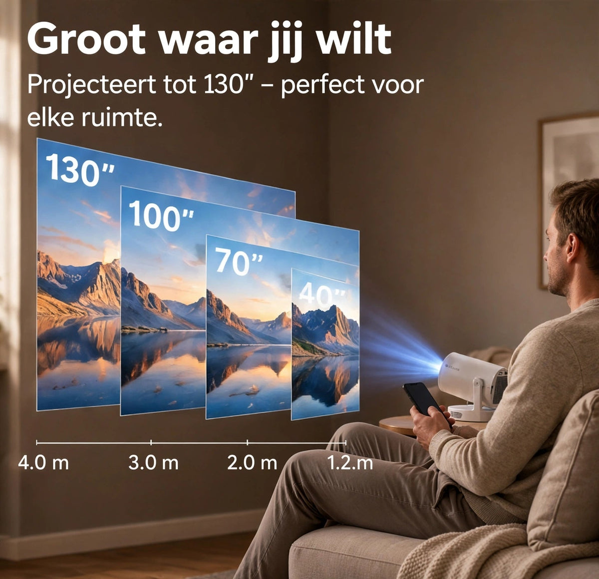 Portable Beamer voor Thuis – Groot Beeld, Thuisbioscoopgevoel
