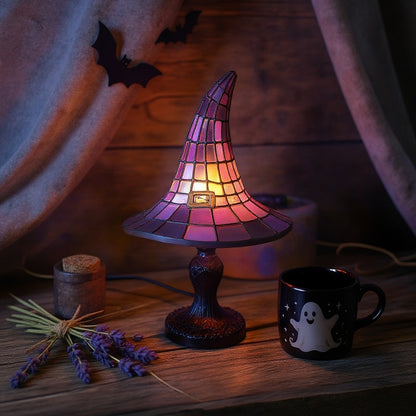 Glas-in-Lood Heksenhoed Lamp – Betoverende Sfeerverlichting