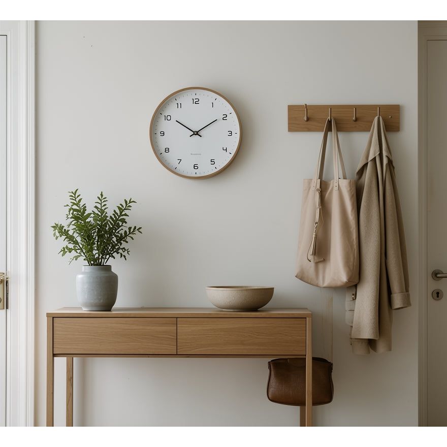 Houten Wandklok 25CM – Met Stil Uurwerk voor een Rustige Ruimte