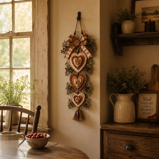 Vintage Hartenhanger – Sfeervolle Landelijke Wanddecoratie