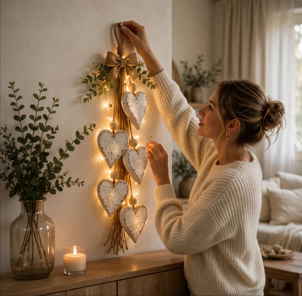 Rustieke Hartvormige Wanddecoratie – Liefdevolle Farmhouse Sfeer