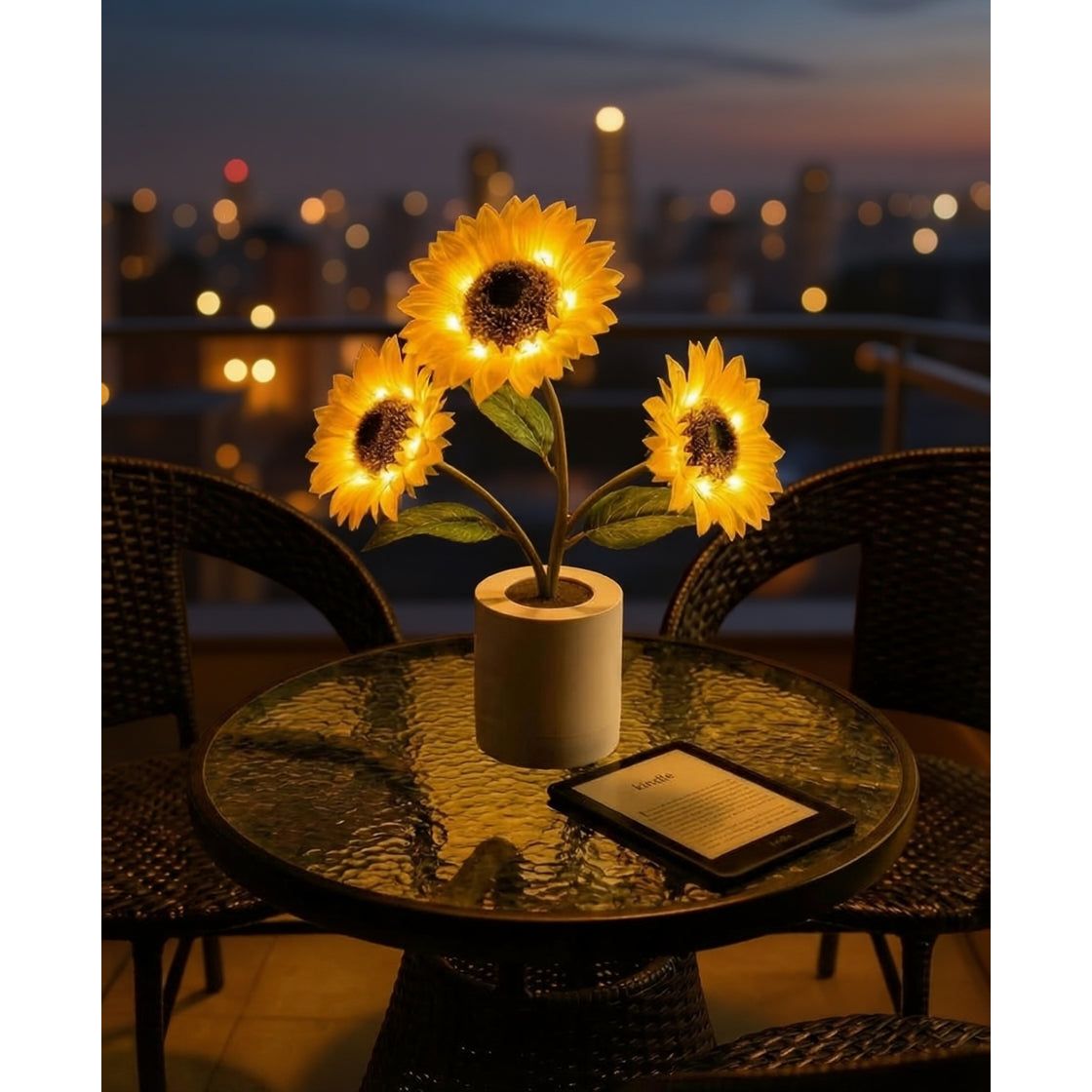 Zonnebloem Tafellamp met Touchbediening – Dimbare Sfeerverlichting
