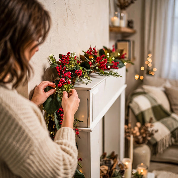 Kerstslinger met Rode Bessen en Groen – Sfeervolle Kerstdecoratie