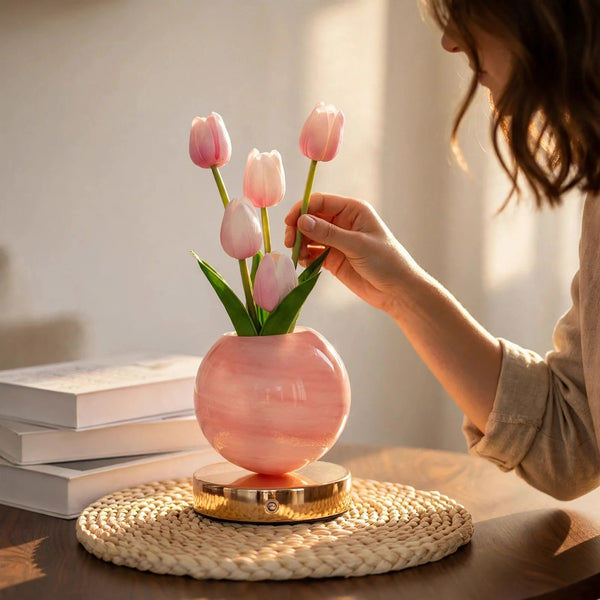 LED Tulp Nachtlampje – 3 Lichtkleuren & Dimbare Sfeerverlichting
