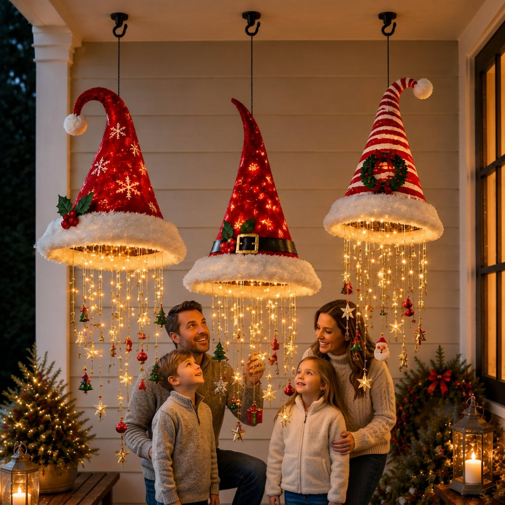 Verlichte Kersthoed – Sfeervolle Hangende Kerstdecoratie