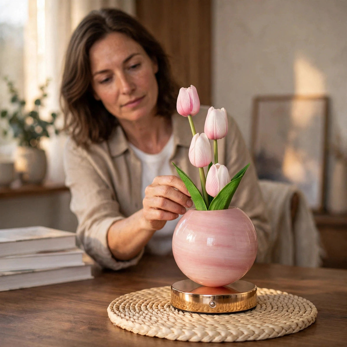 LED Tulp Nachtlampje – 3 Lichtkleuren & Dimbare Sfeerverlichting
