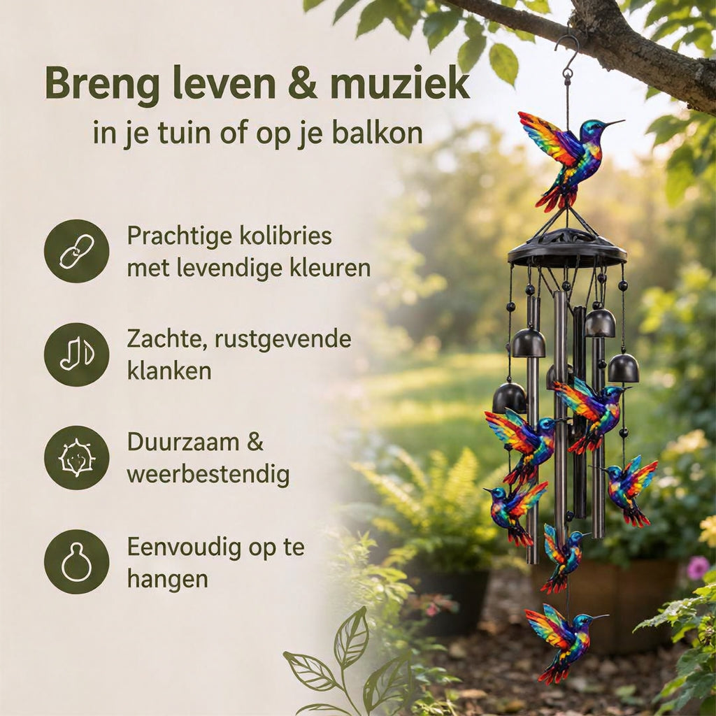 Kolibrie Metalen Windgong – Geef je tuin meer sfeer & beweging