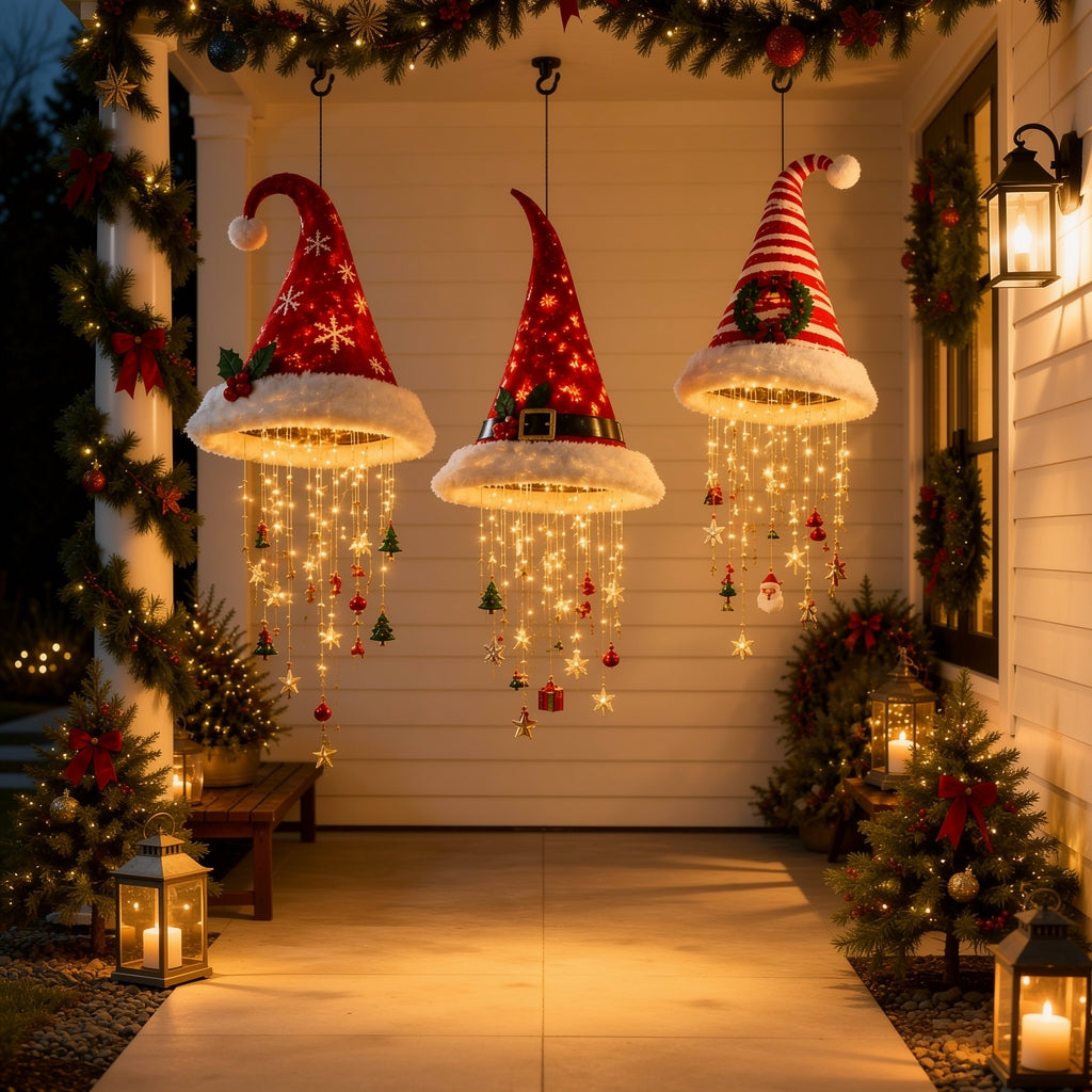 Verlichte Kersthoed – Sfeervolle Hangende Kerstdecoratie