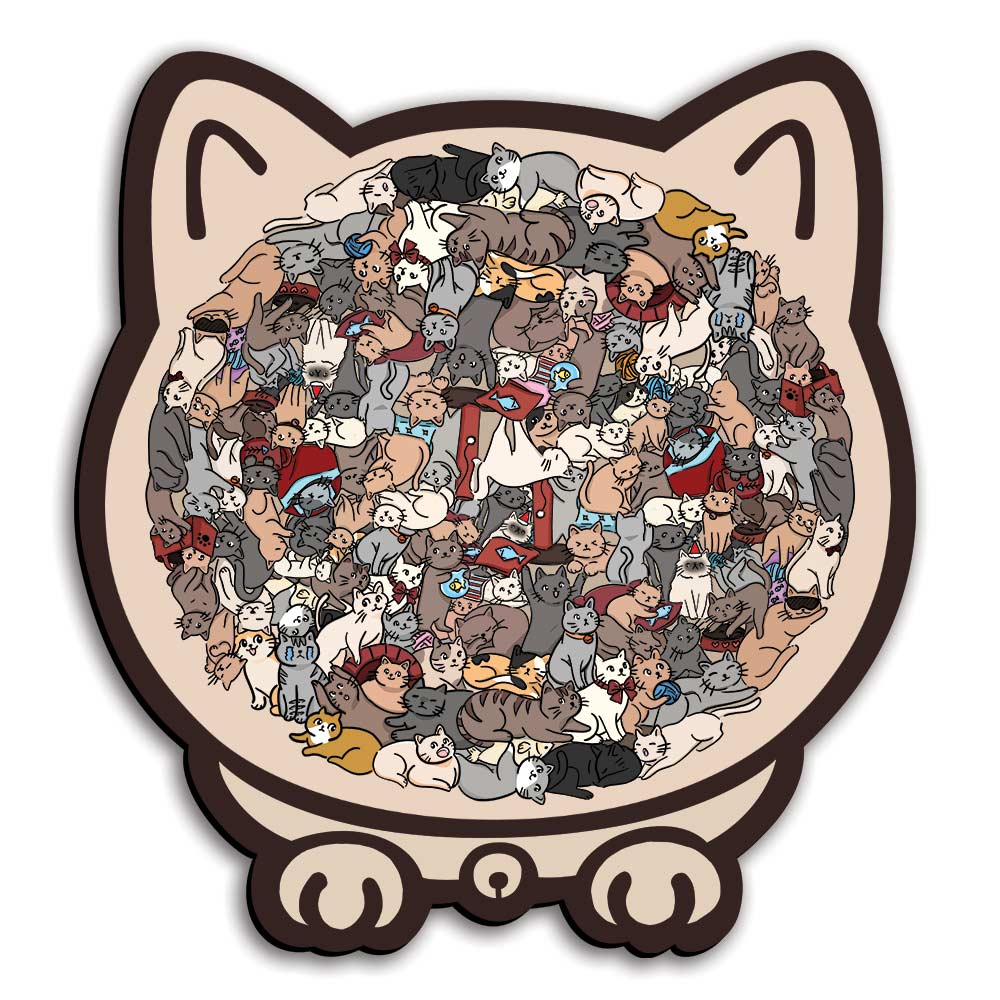 Ontspannende Kattenpuzzel – 135 Unieke Stukjes in Zachte Kleuren