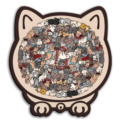 Ontspannende Kattenpuzzel – 135 Unieke Stukjes in Zachte Kleuren