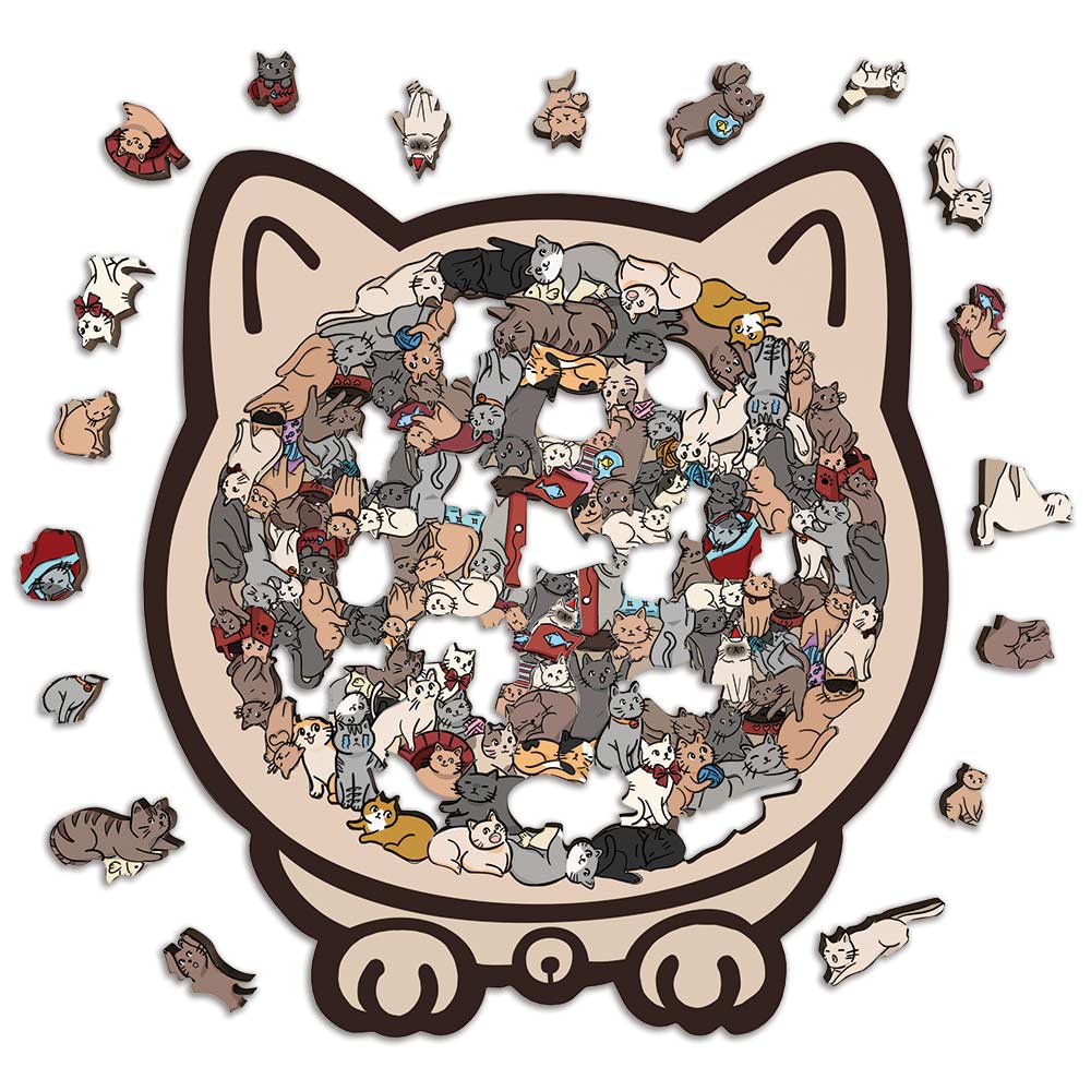 Ontspannende Kattenpuzzel – 135 Unieke Stukjes in Zachte Kleuren
