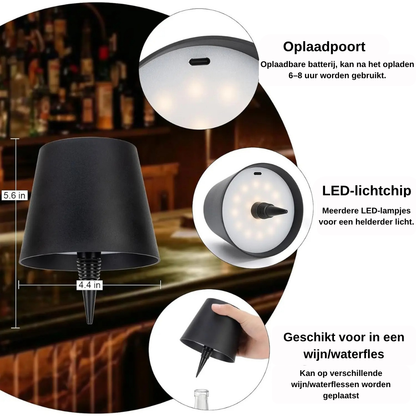 Draadloze Flessenlamp – Sfeervolle Verlichting voor Tafel & Terras