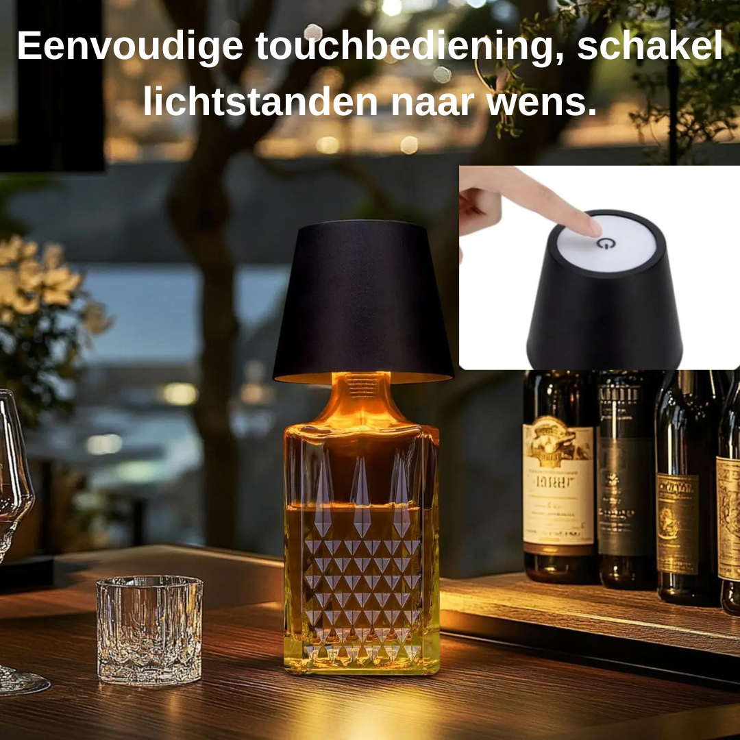 Draadloze Flessenlamp – Sfeervolle Verlichting voor Tafel & Terras