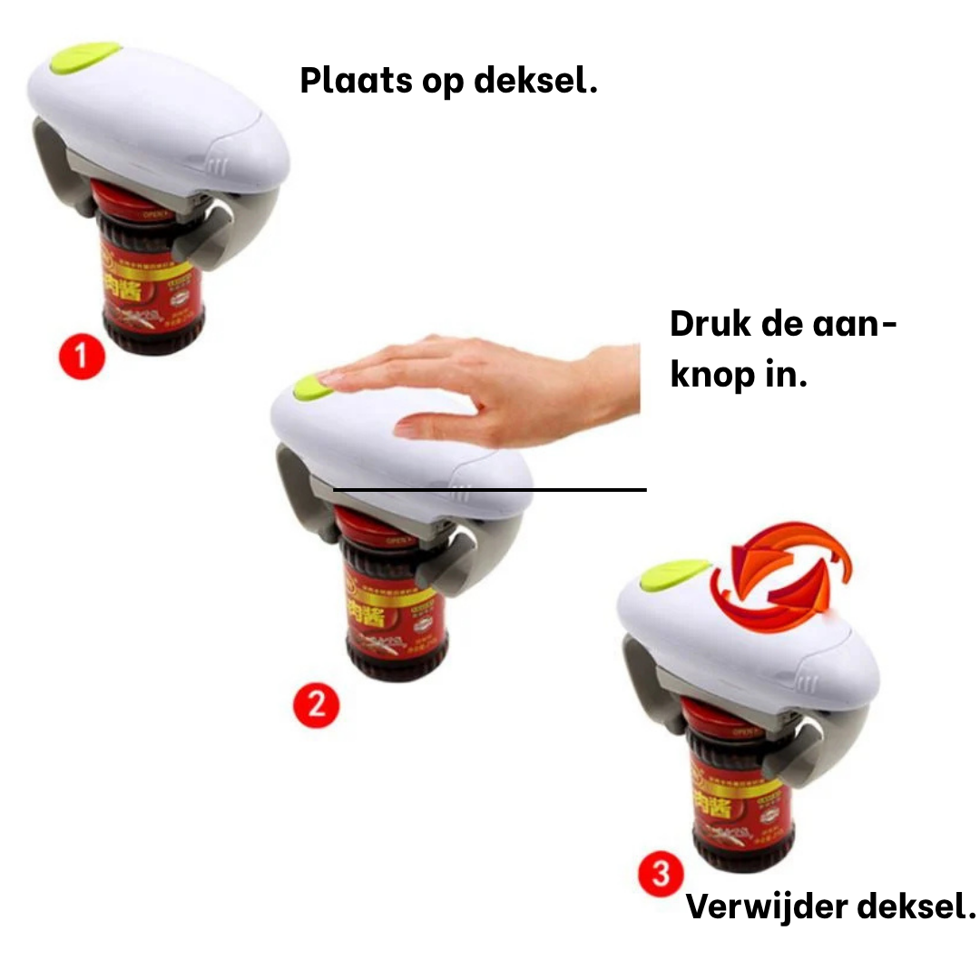 Automatische Potten- & Blikopener – Open Zonder Kracht in Enkele Seconden
