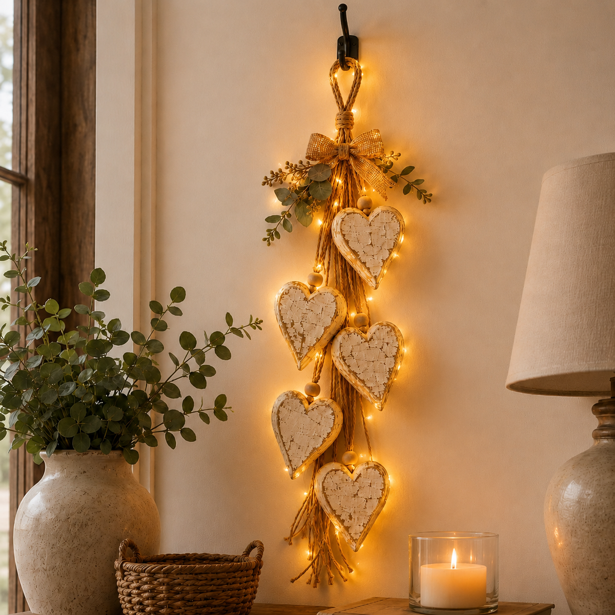 Houten Harten Decoratie – Rustieke en Sfeervolle Wanddecoratie