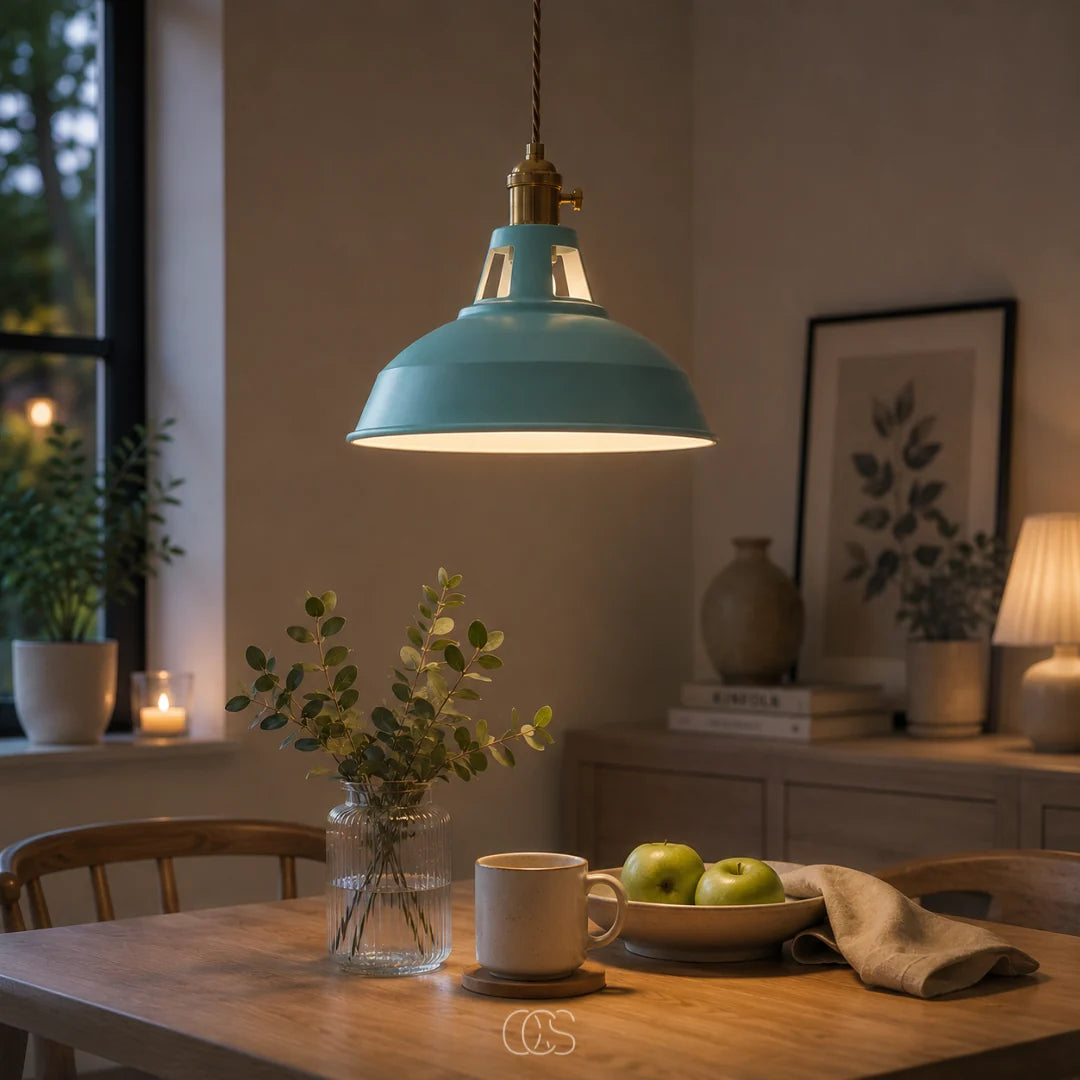 Retro Hanglamp – Kleurrijke Industriële Lamp voor Keuken & Eetkamer