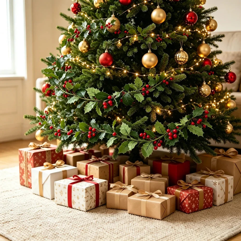 Kerstslinger met Rode Bessen en Groen – Sfeervolle Kerstdecoratie