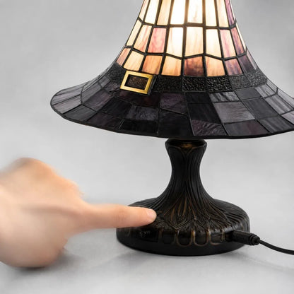 Glas-in-Lood Heksenhoed Lamp – Betoverende Sfeerverlichting