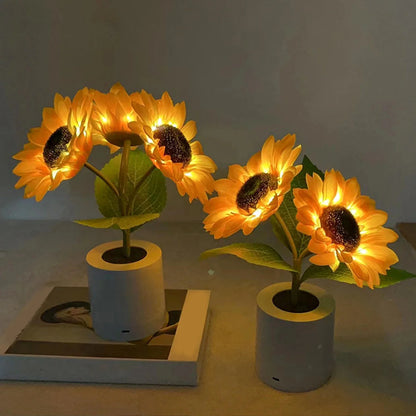 Zonnebloem Tafellamp met Touchbediening – Dimbare Sfeerverlichting