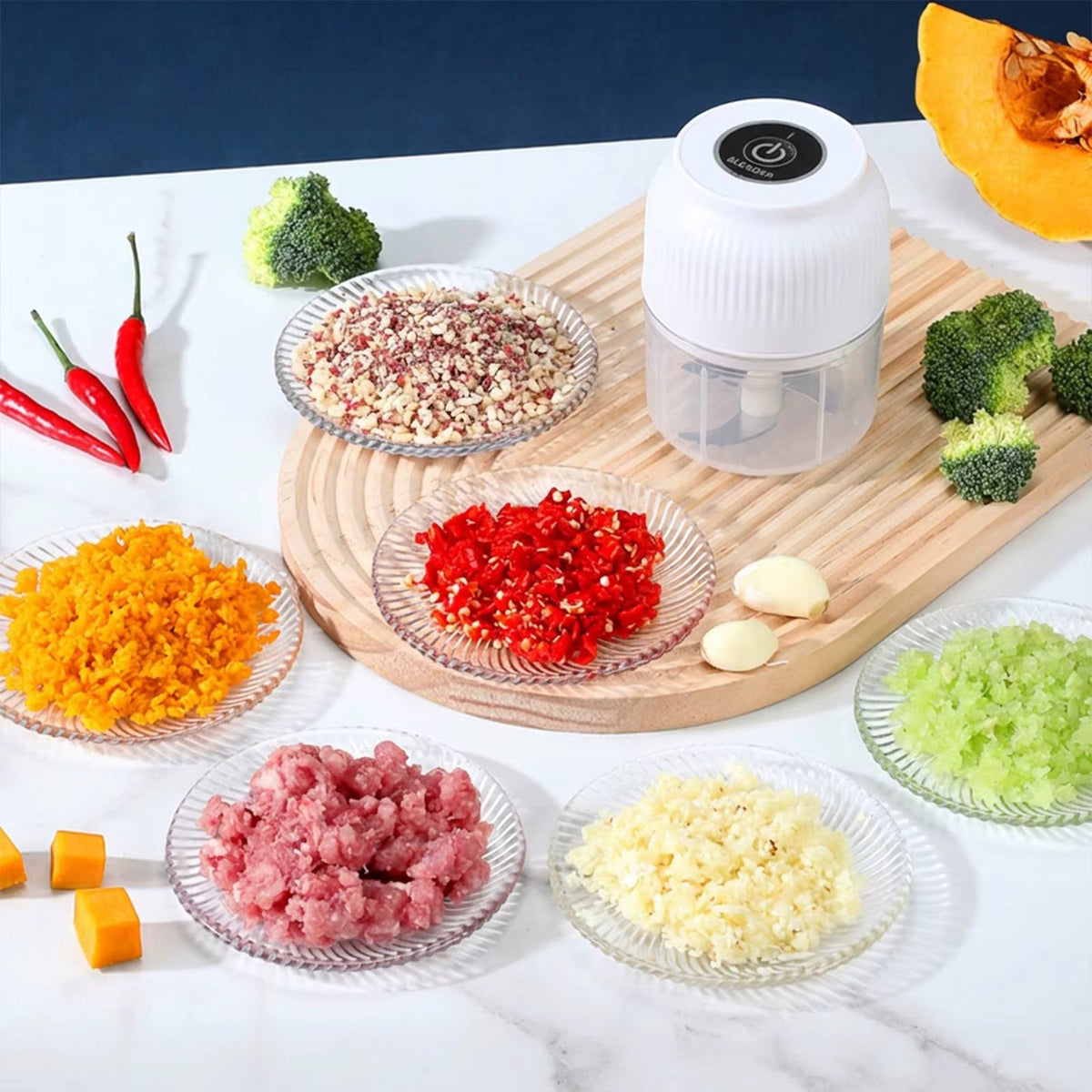 Elektrische Mini Hakker – Hak Knoflook & Groenten in Seconden