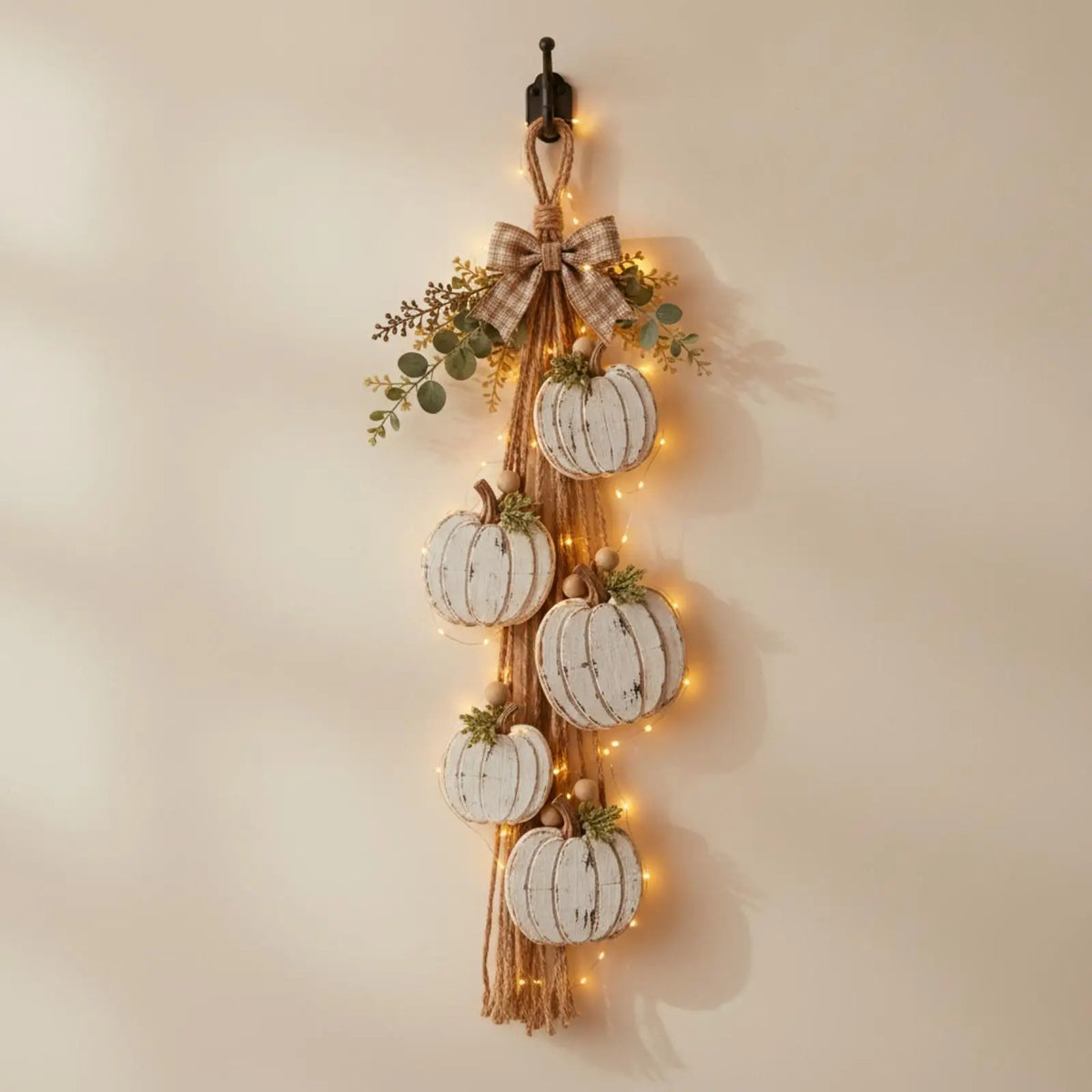 Lichtgevende Pompoenkrans – Breng Warme Herfstsfeer in Huis
