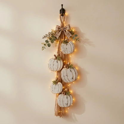 Lichtgevende Pompoenkrans – Breng Warme Herfstsfeer in Huis