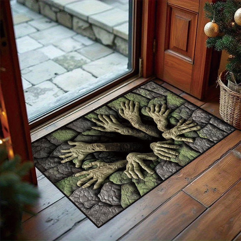3D Halloween Deurmat – Griezelige Optische Illusie met Antislip