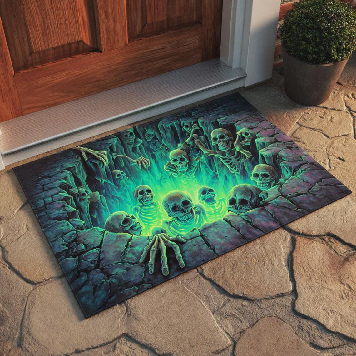 3D Halloween Deurmat – Griezelige Optische Illusie met Antislip