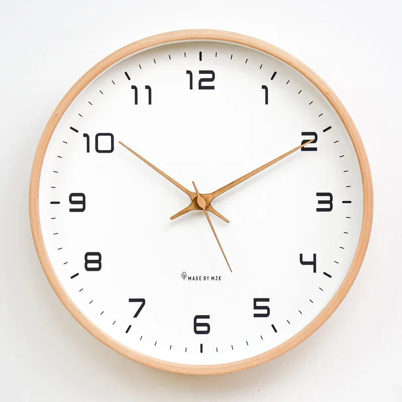 Houten Wandklok 25CM – Met Stil Uurwerk voor een Rustige Ruimte